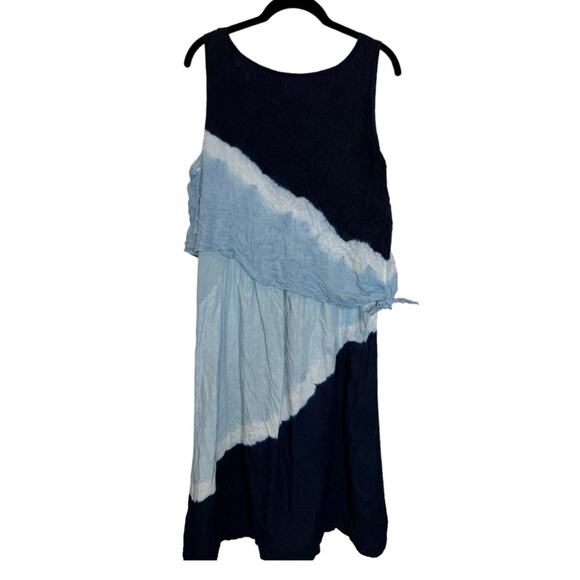 Luna Luz Dress Women's Medium Linen Tie Dye Sleeveless Blue - Picture 2 of 7